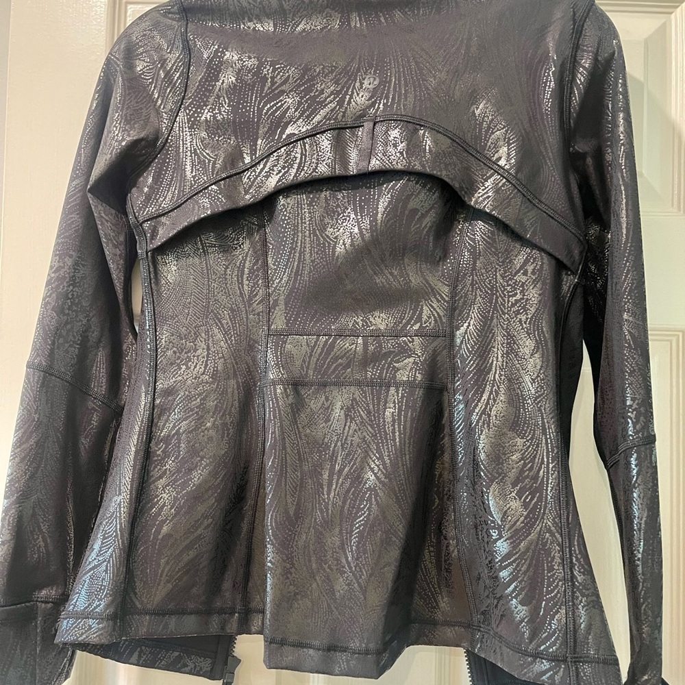 Lululemon Athletica Metallic Black Leather Jacket